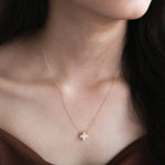 Round Diamond Women Cluster Necklace