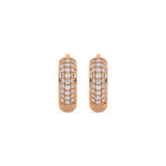 18k rose gold lab grown round cut diamond hoop earrings