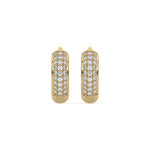 10k yellow gold lab grown round cut diamond hoop earrings