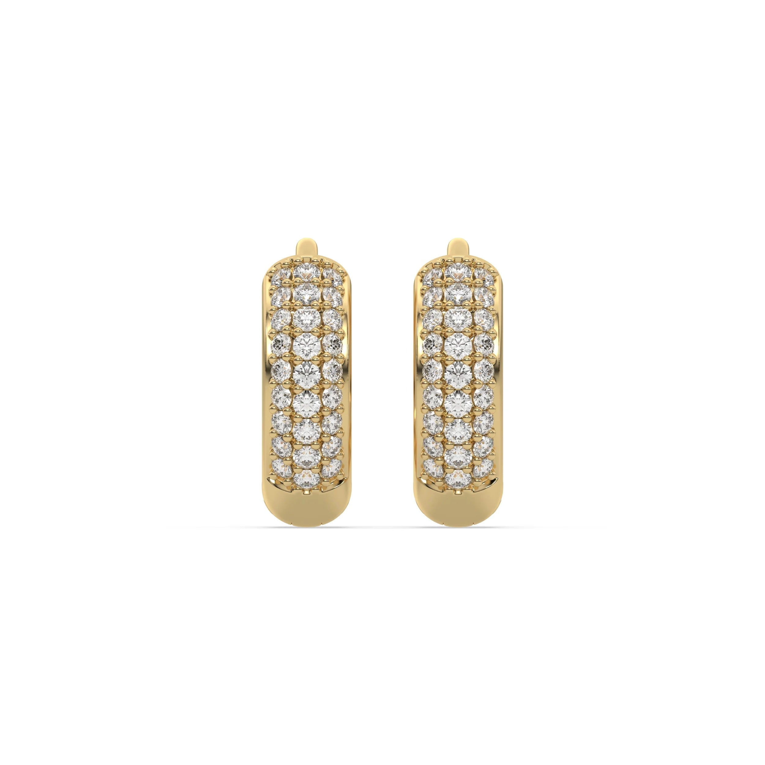 10k yellow gold lab grown round cut diamond hoop earrings