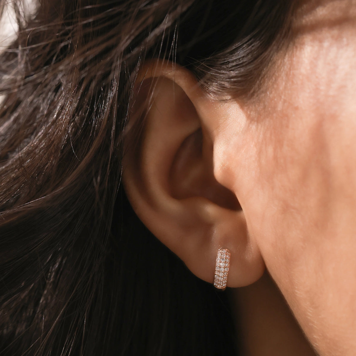 Round Diamond Hops Statement Earring 
