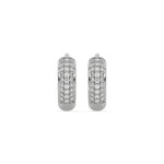 18k white gold lab grown round cut diamond hoop earrings