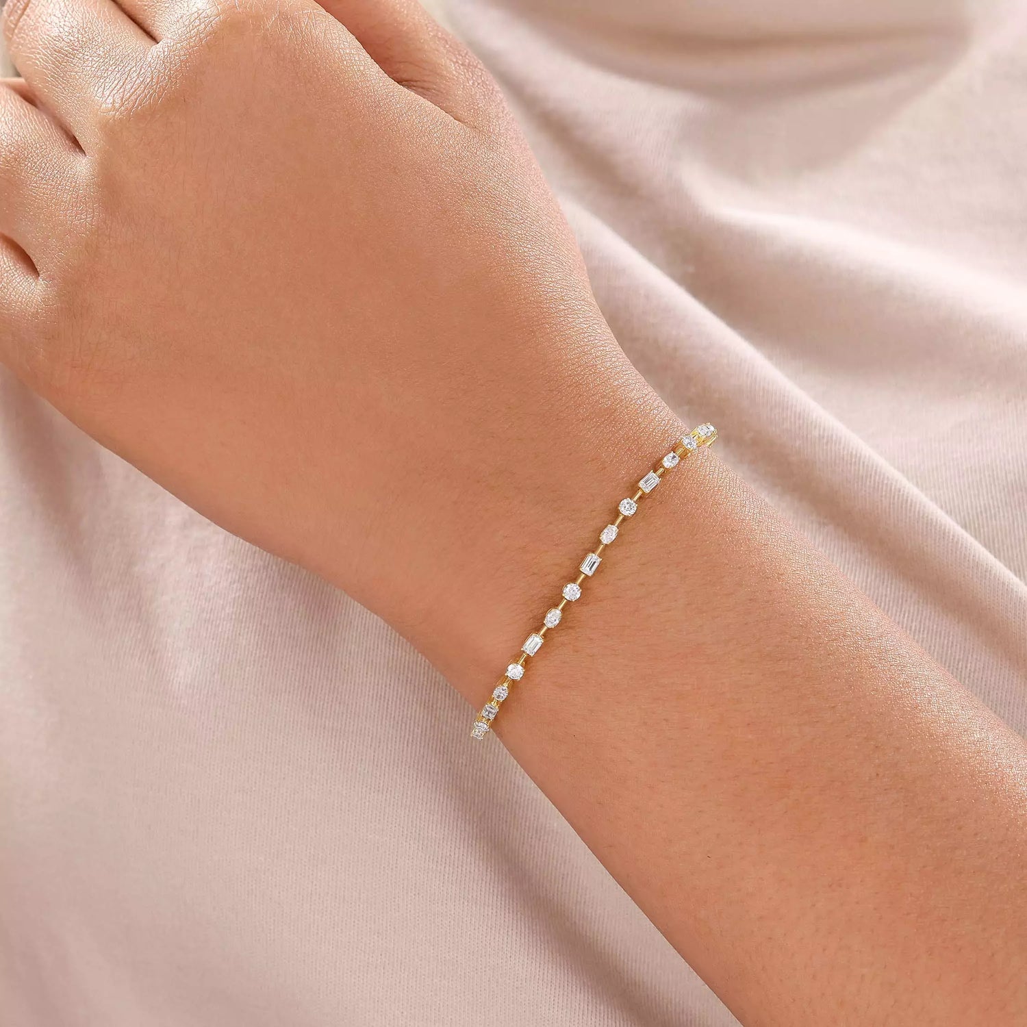 2.50 CT Multi-Shape Natural Diamond Link Bracelet