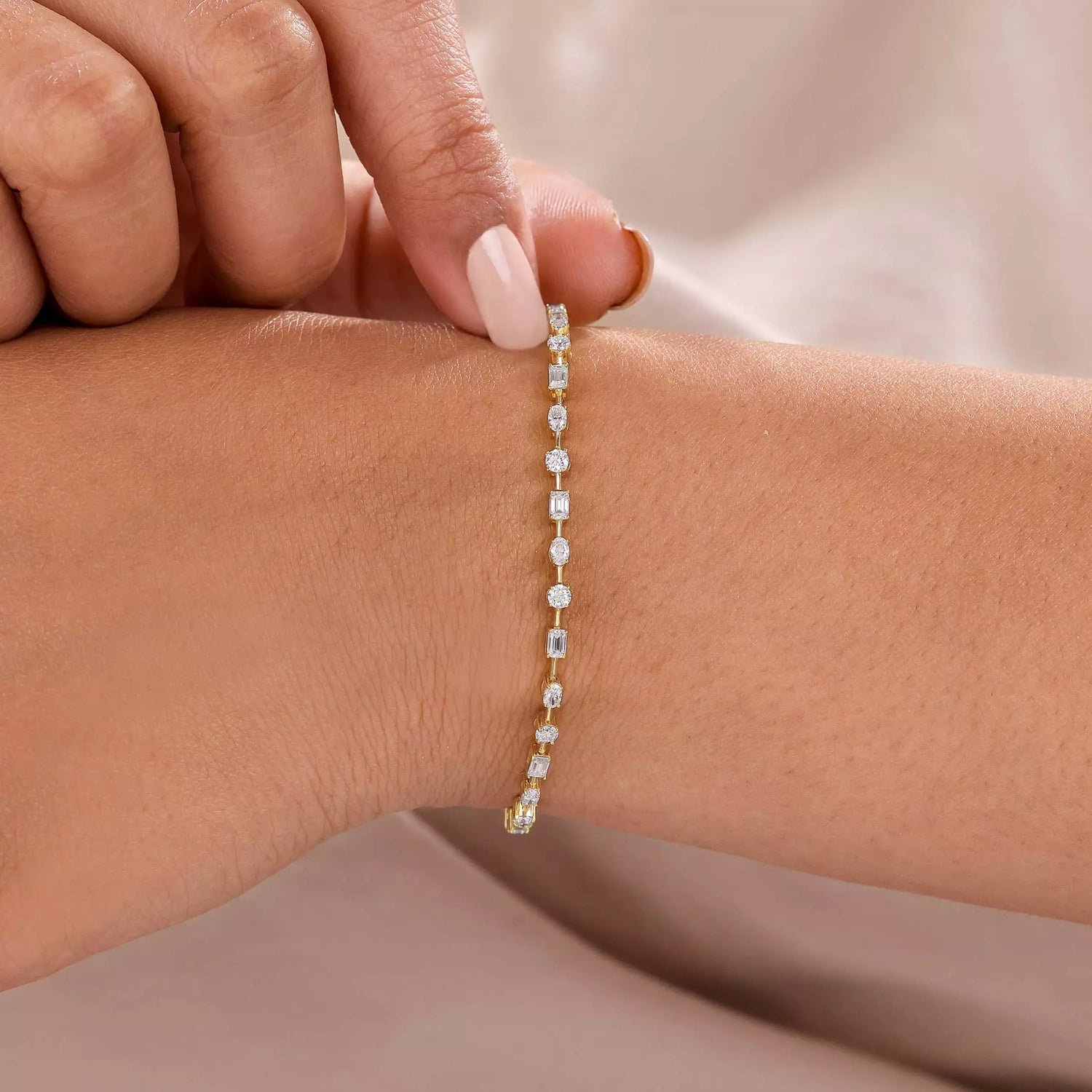 2.50 CT Multi-Shape Lab Diamond Link Bracelet
