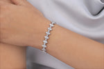 14K Round Diamond White Gold Bracelet