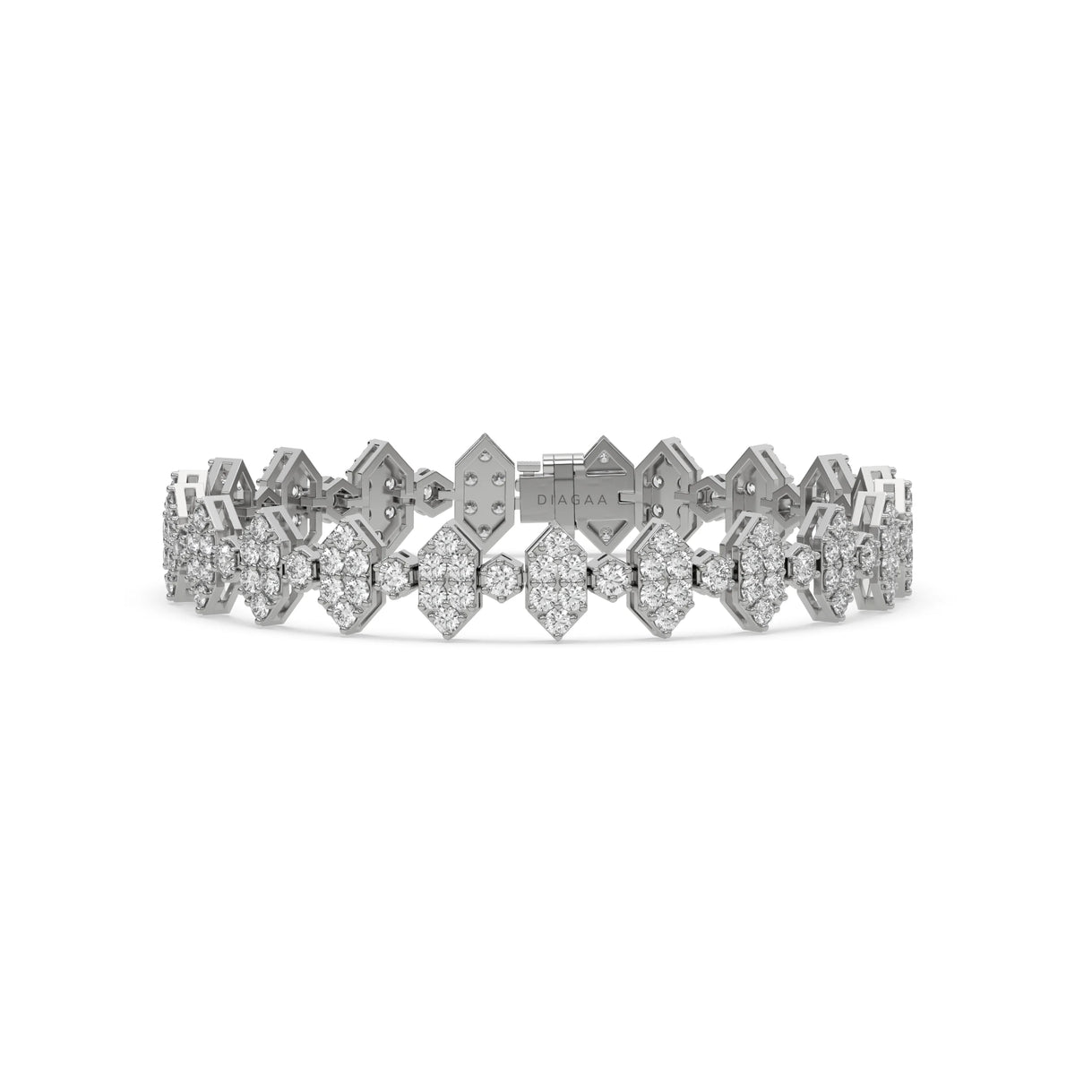 14K White Gold Round Diamond Tennis Bracelet 