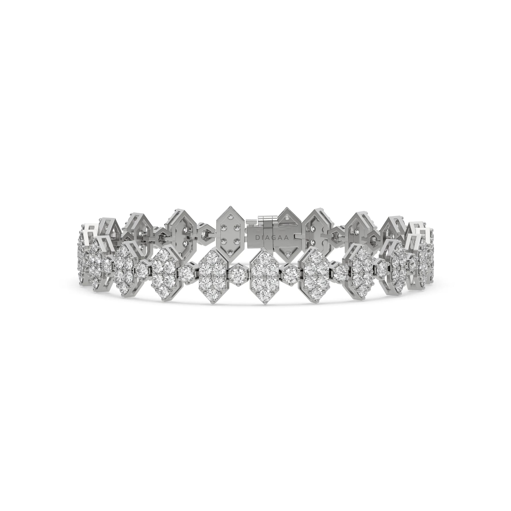 14K White Gold Round Diamond Tennis Bracelet 