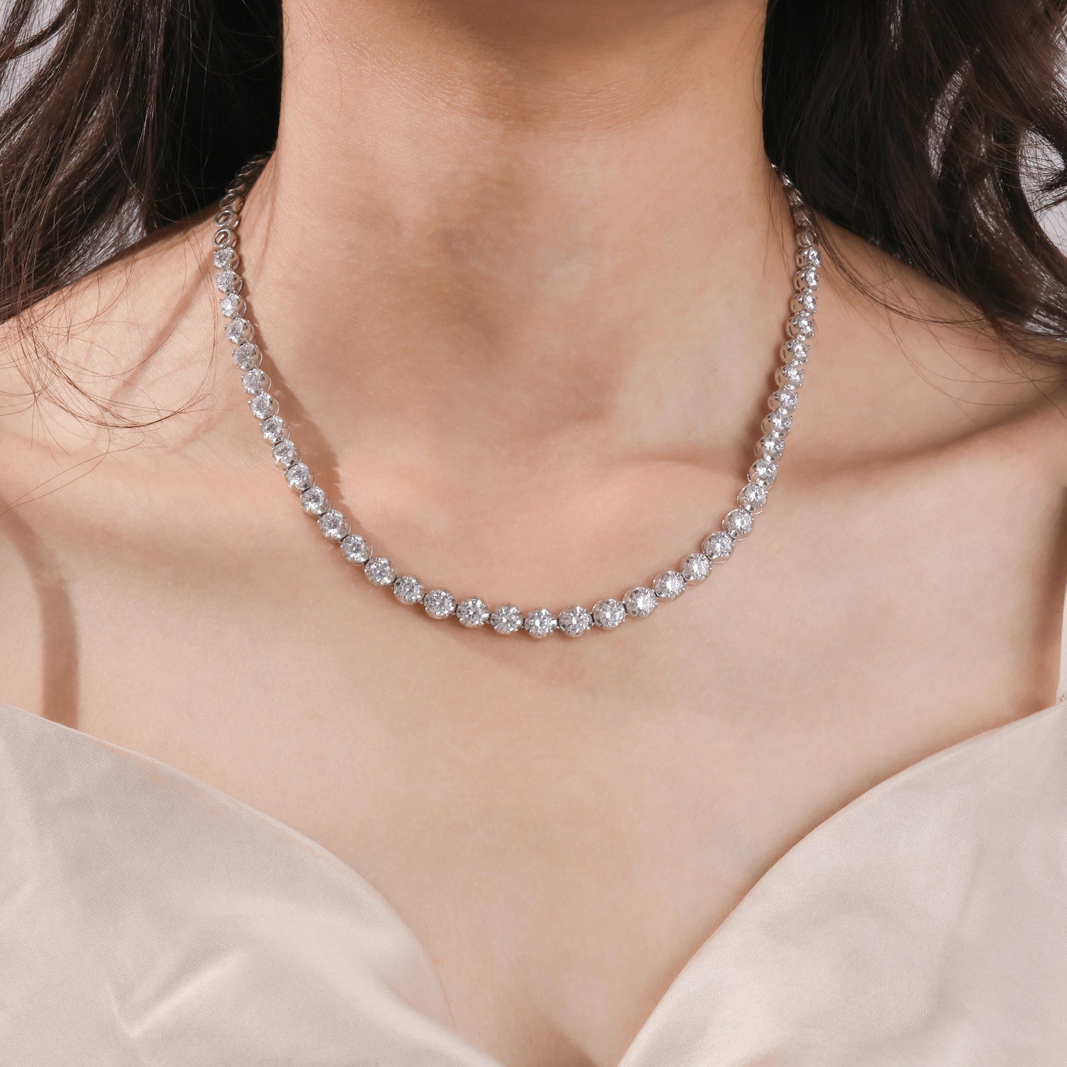 10.73 CT Lab Grown Diamond Tennis Necklace