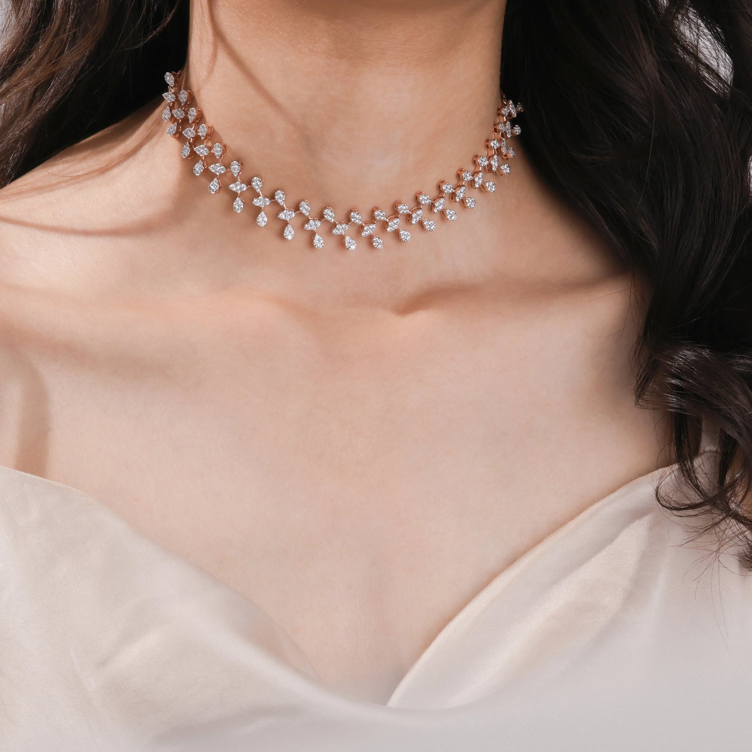 Lab Grown Diamond Leaf Choker Necklace