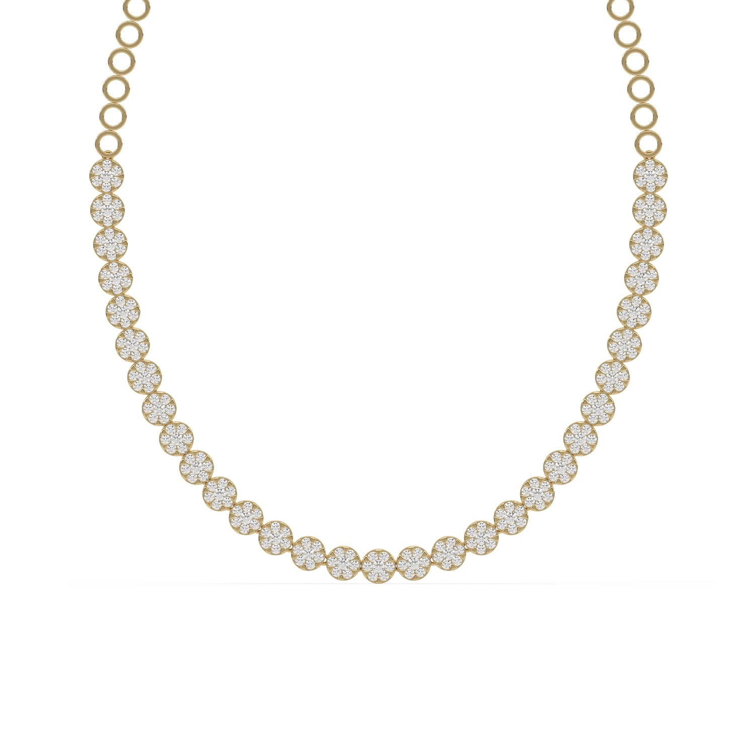 9.55 CT Round Lab Diamond Tennis Necklace