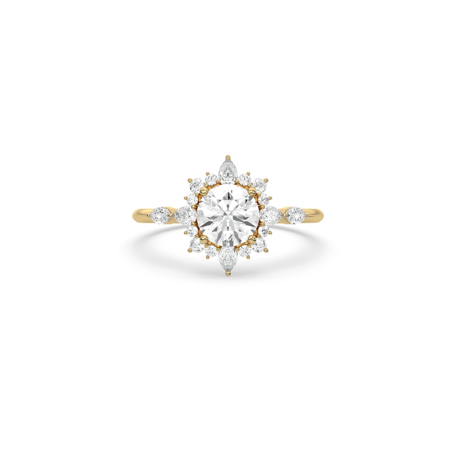 Lab Grown Round Cut Halo Engagement Ring