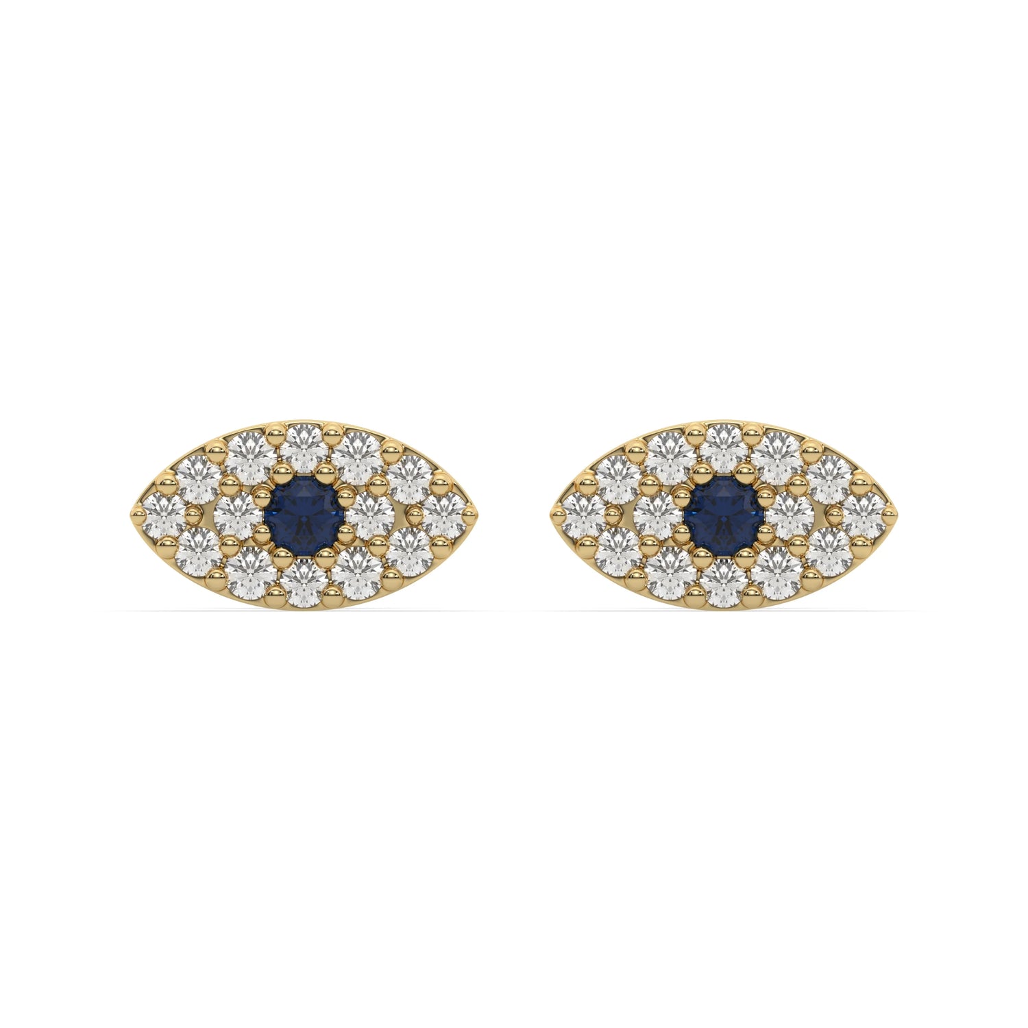 0.25 CT Lab Diamond Round Evil Eye Stud  Earrings