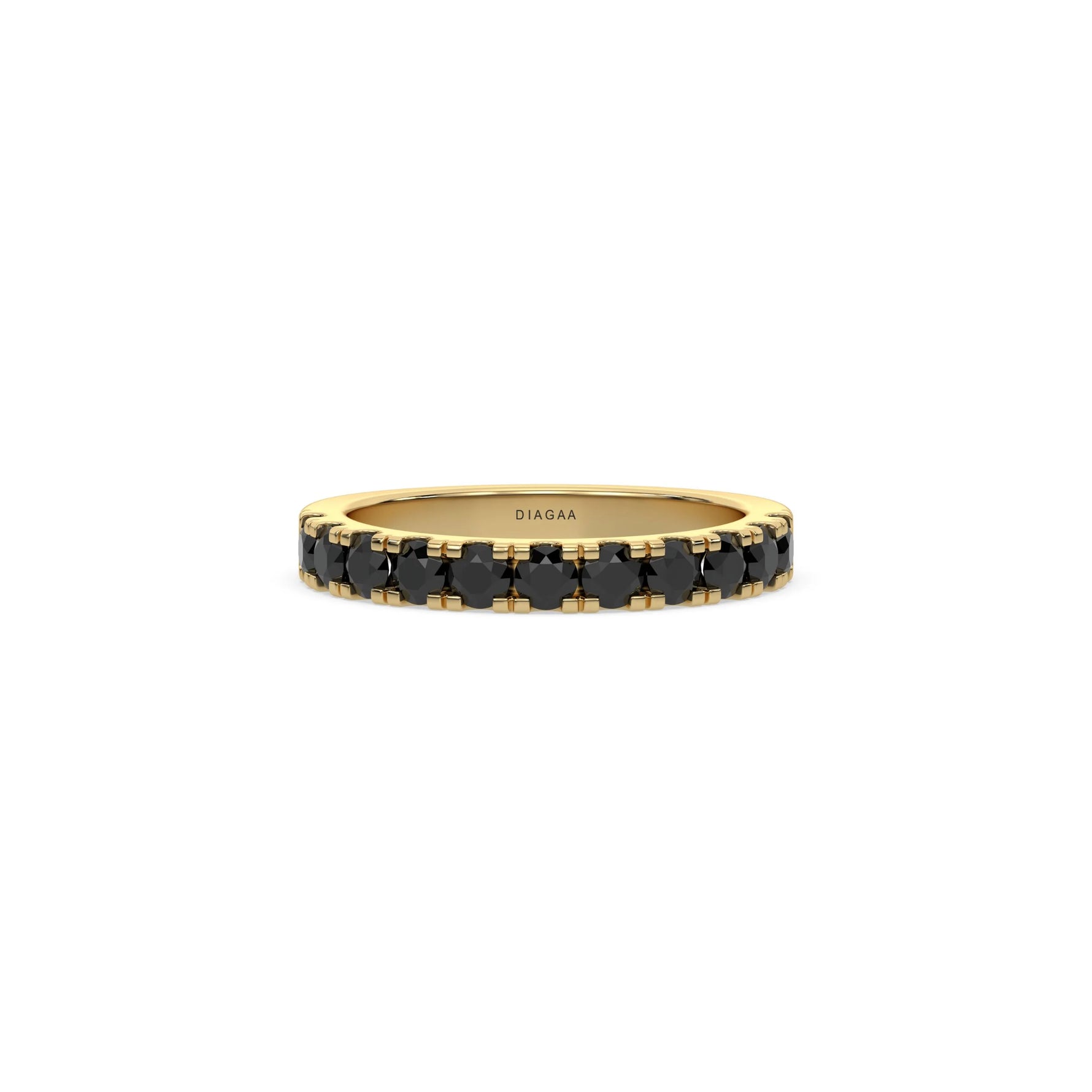 14K Yellow Gold Black Diamond Eternity Ring