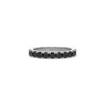 14K White Gold Black Diamond Half Eternity Ring