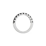 10K White Gold Black Diamond Half Eternity Band
