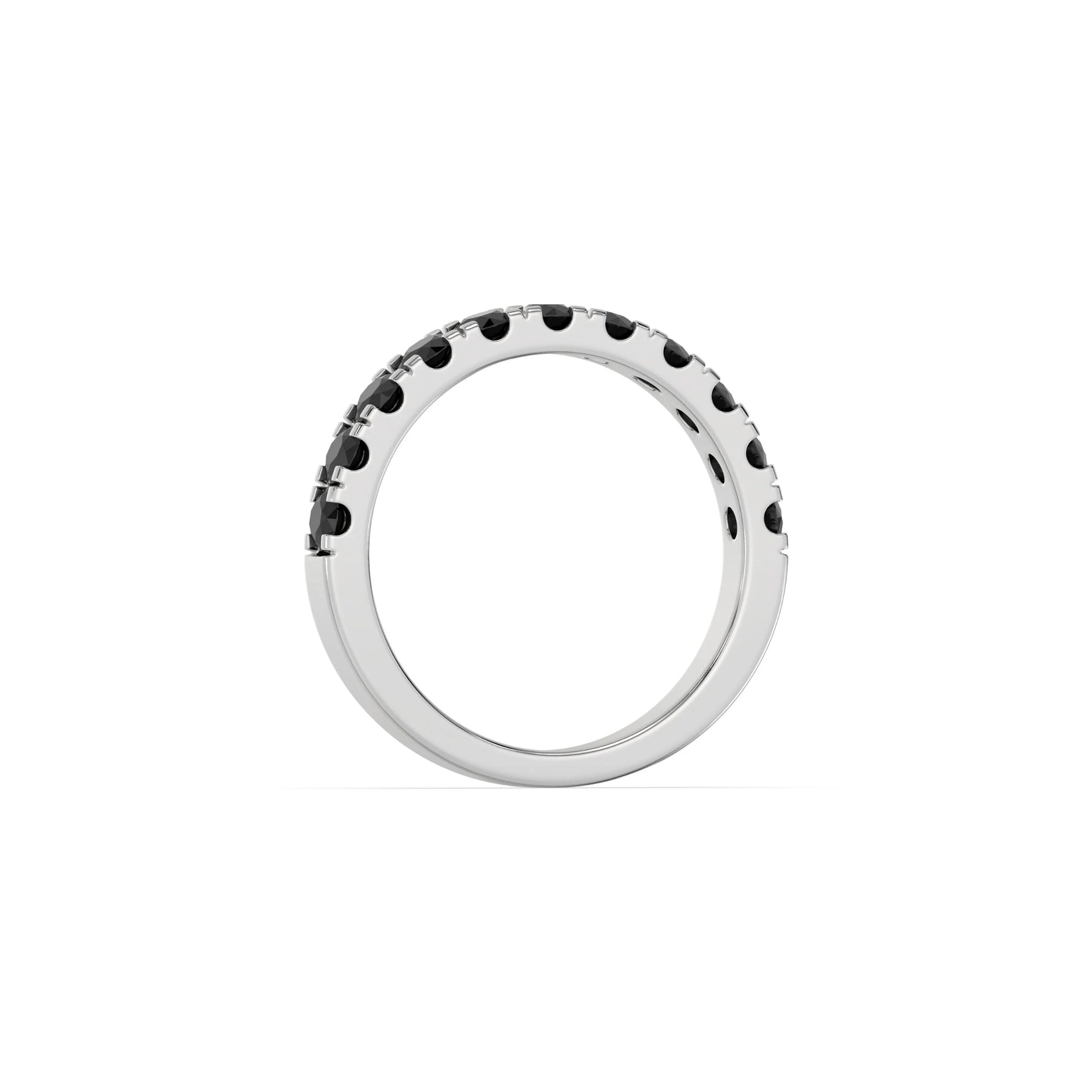 10K White Gold Black Diamond Half Eternity Band