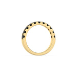 18K Yellow Gold Black Diamond Half Eternity Ring