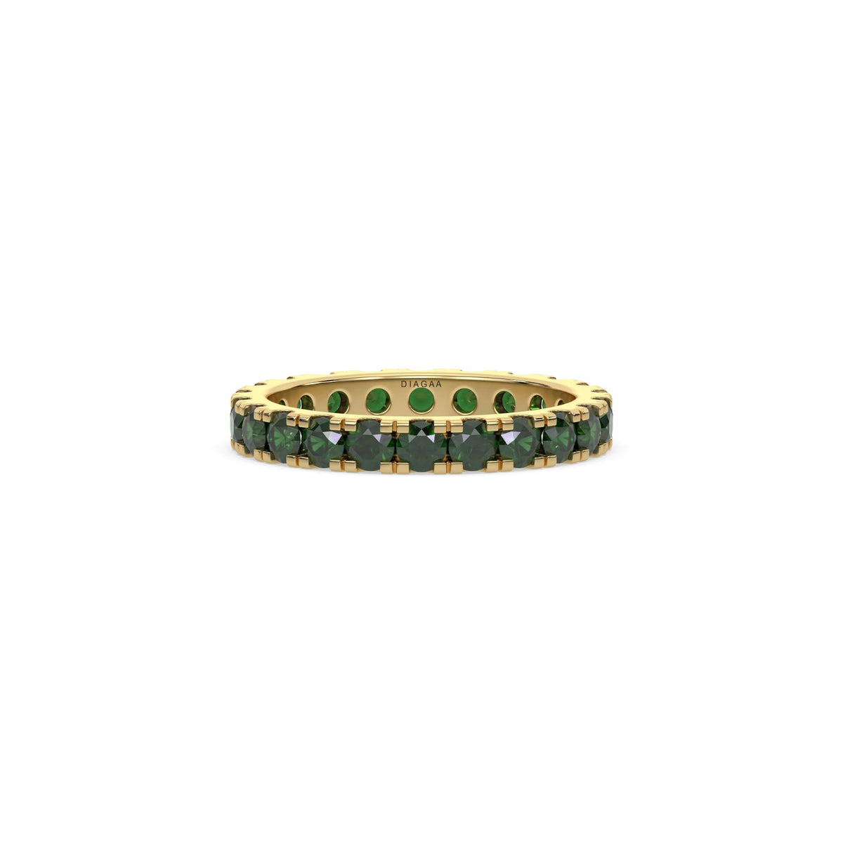 14K Yellow Gold Emerald Eternity Ring