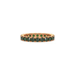 14K Rose Gold Emerald Round Gemstone Eternity Ring