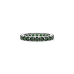 18K White Gold Emerald Gemstone Eternity Ring