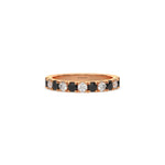 14K Rose Gold Black and White Eternity Ring