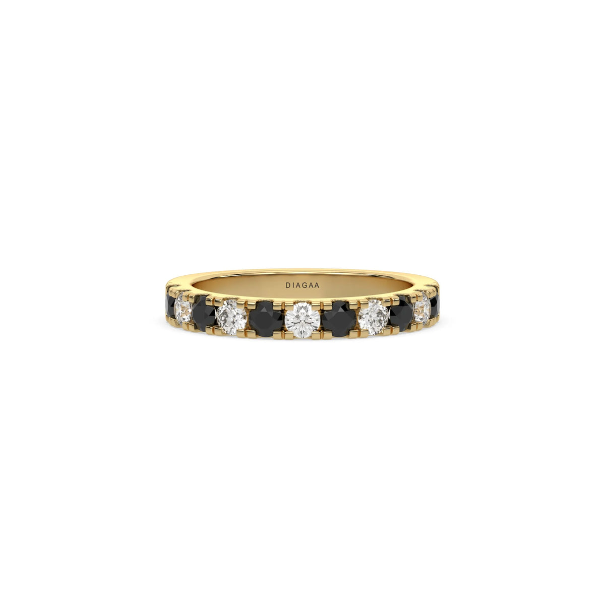 14K Yellow Gold Half and Half Eternity Ring