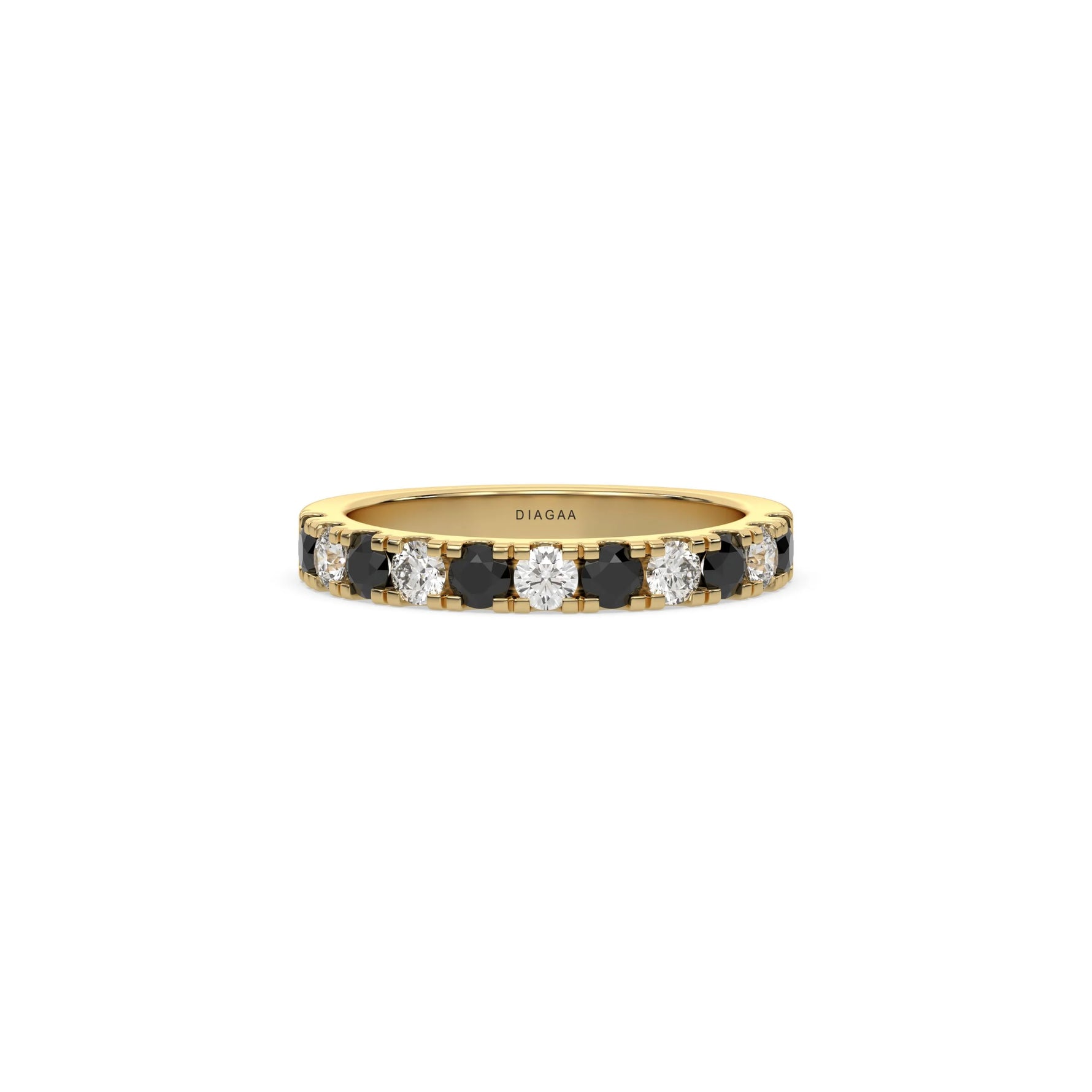 14K Yellow Gold Half and Half Eternity Ring