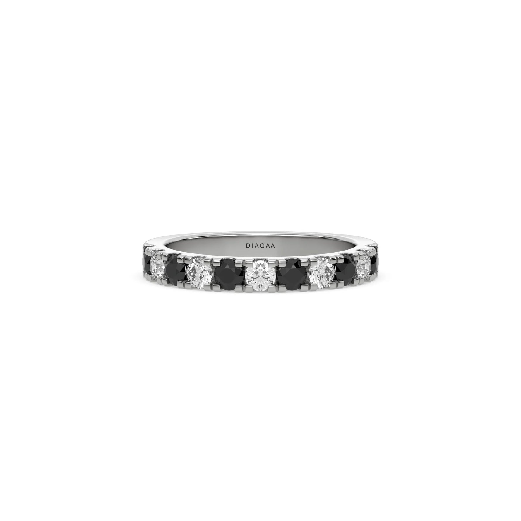 18K White Gold Half and Half Eternity Ring