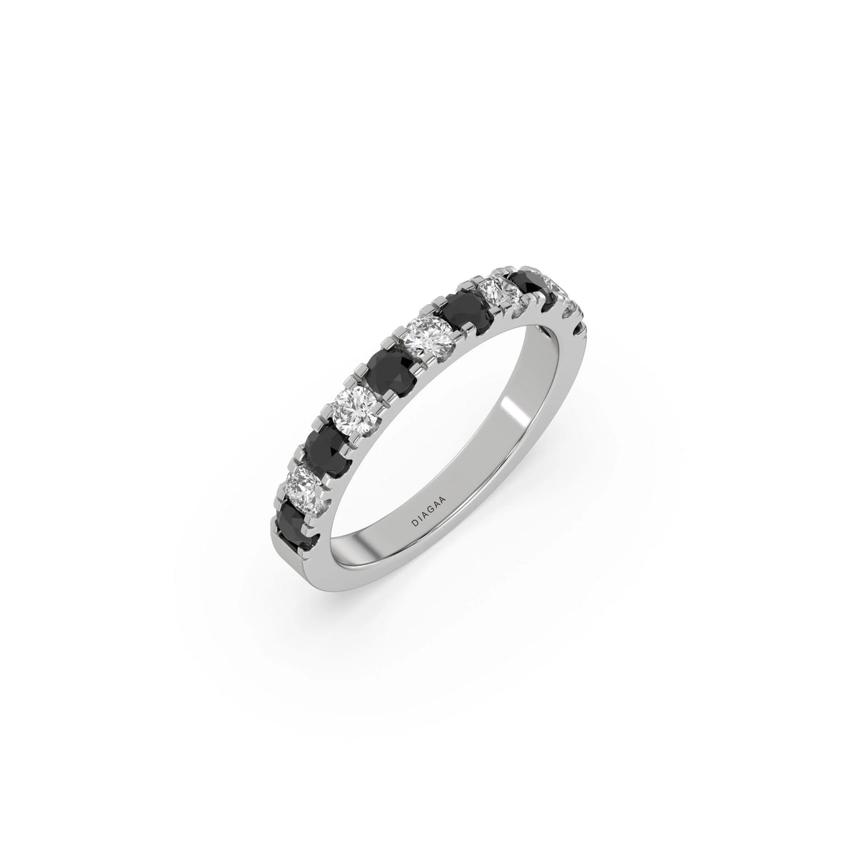 14K White Gold Half Eternity Ring