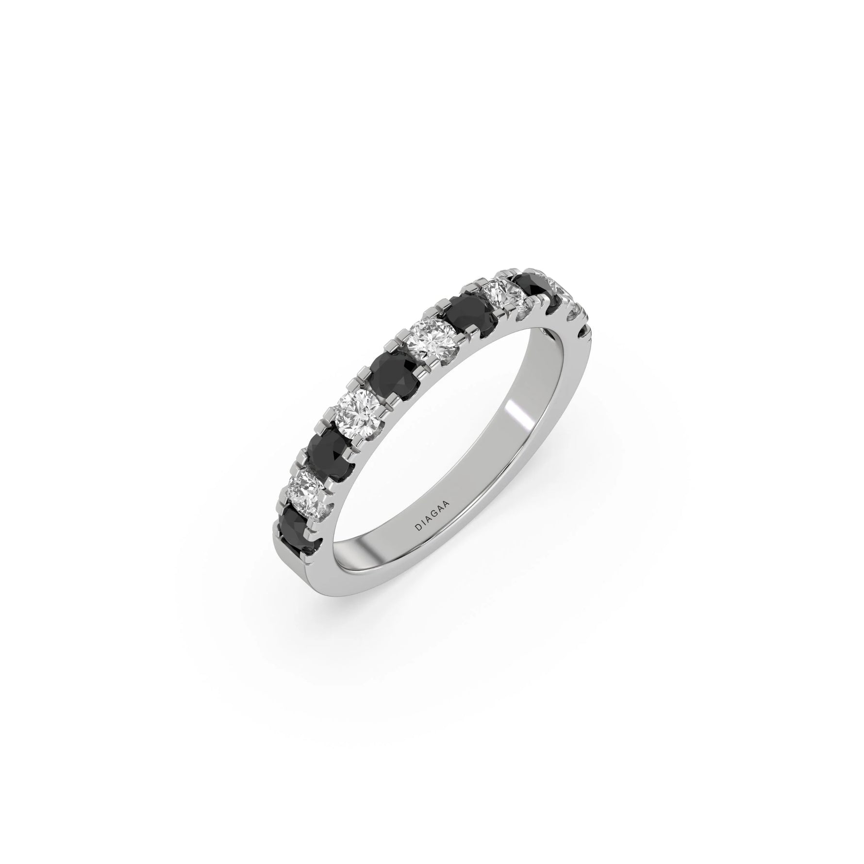 14K White Gold Half Eternity Ring