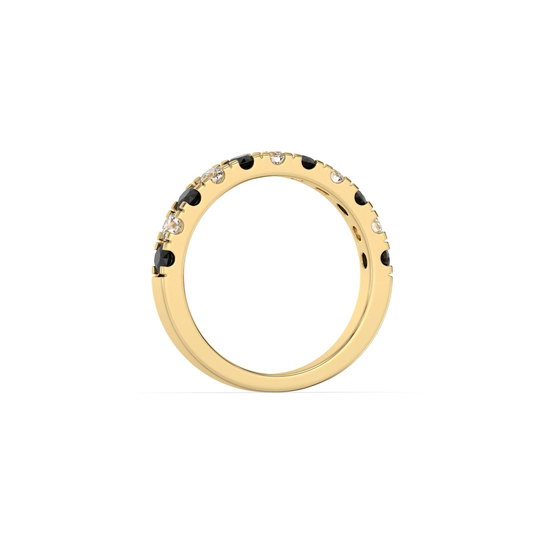 10K Yellow Gold Half and Half Eternity Ring