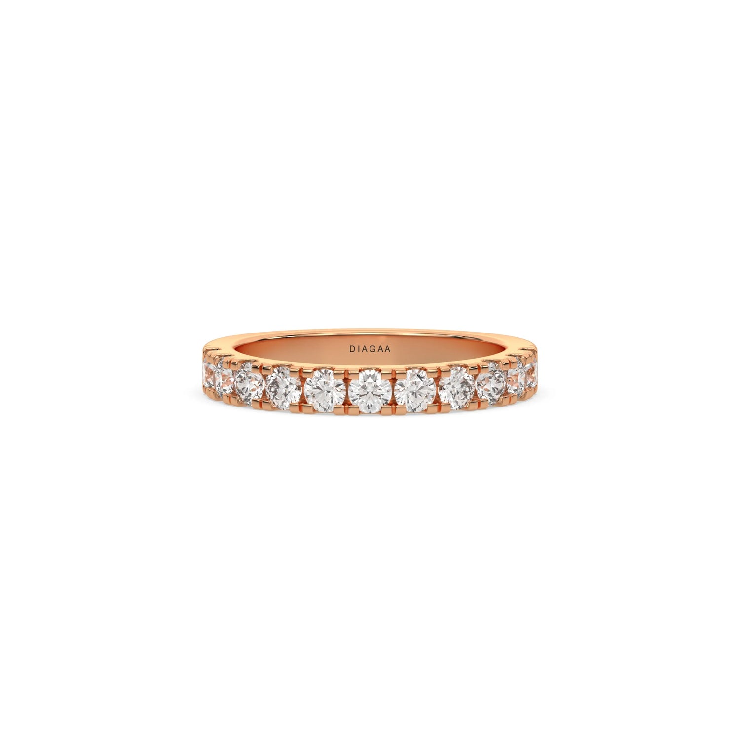 14K Rose Gold Round Diamond  Eternity Ring