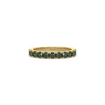 14K Yellow Gold Emerald Gemstone Eternity Ring