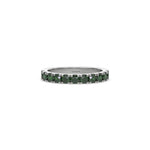 18K White Gold Emerald Gemstone Half Eternity Ring