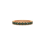 14K Rose Gold Emerald Gemstone Half Eternity Band