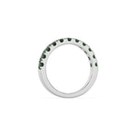 10K White Gold Emerald Gemstone Eternity Ring