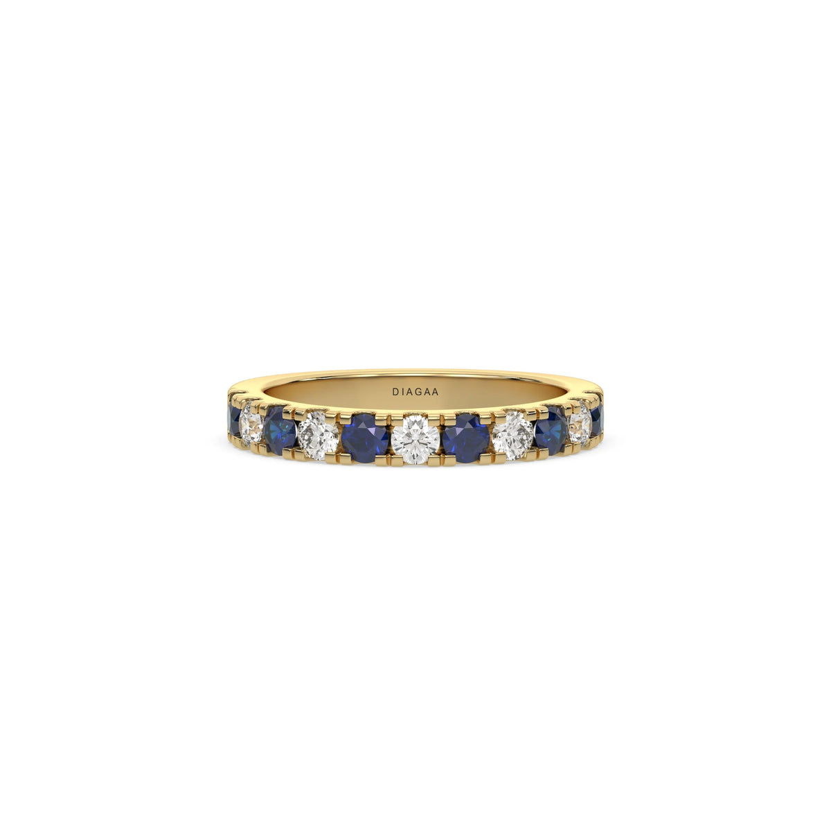 14K Yellow Gold Half and Half Eternity Band