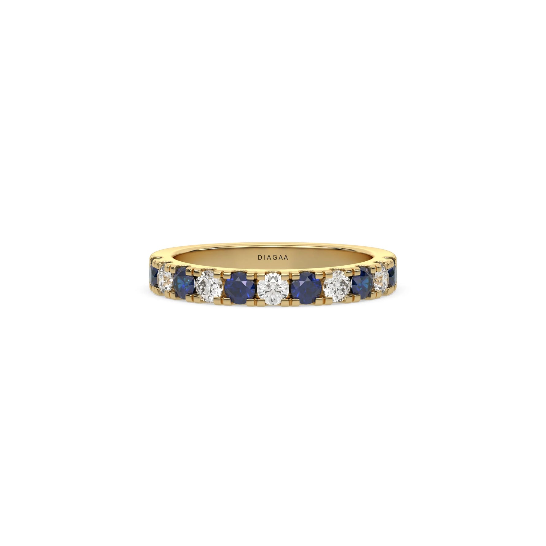 14K Yellow Gold Half and Half Eternity Band