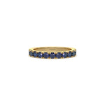 14K Yellow Gold Sapphire Gemstone Eternity Ring