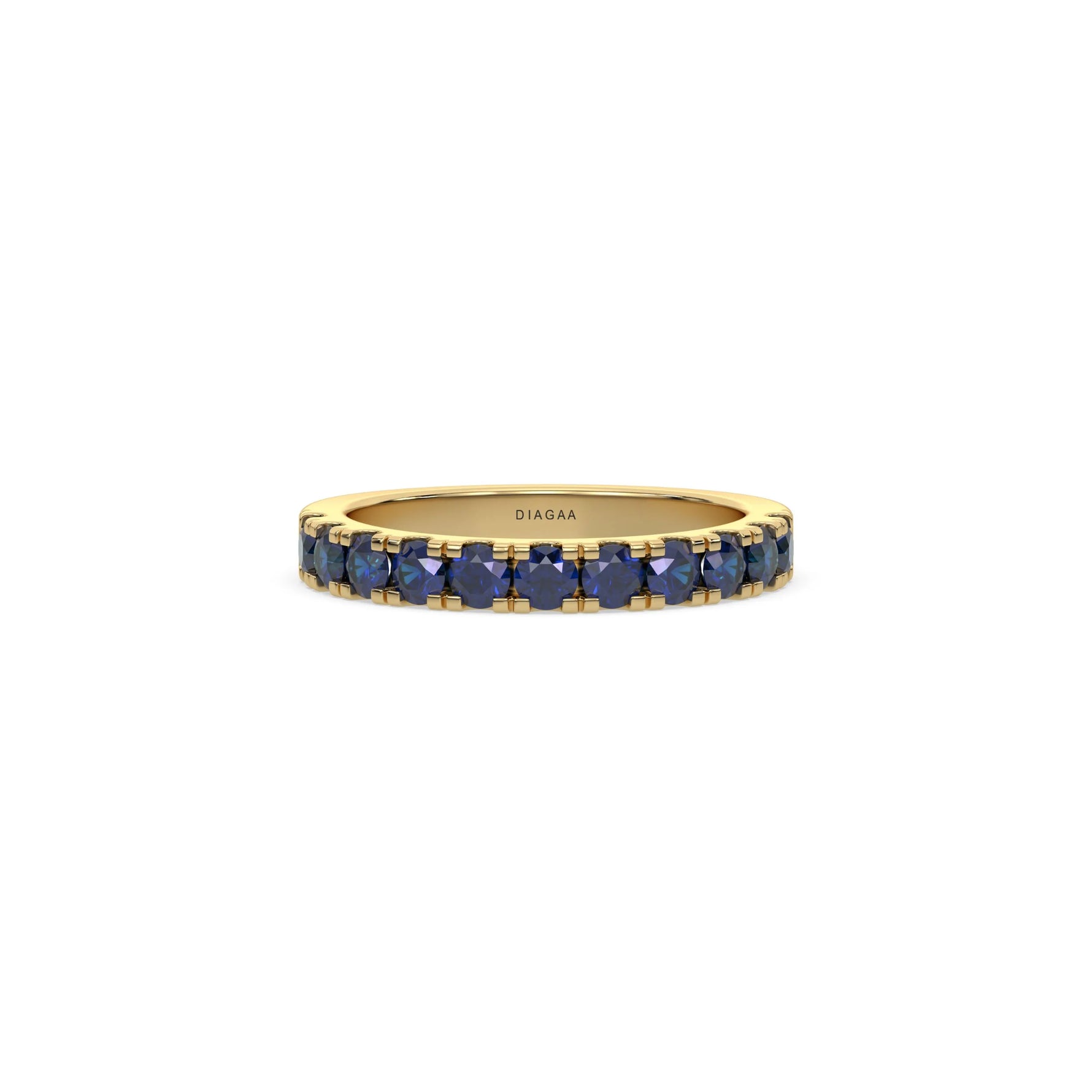 14K Yellow Gold Sapphire Gemstone Eternity Ring