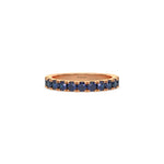 18K Rose Gold Sapphire Gemstone Half Eternity Ring