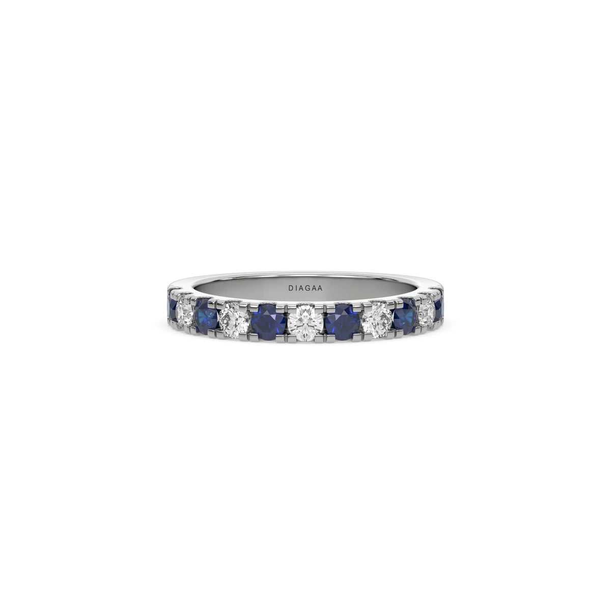 18K White Gold Half Eternity Ring 