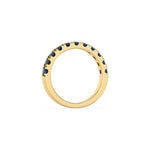 14K Yellow Gold Sapphire Gemstone Half Eternity Band 