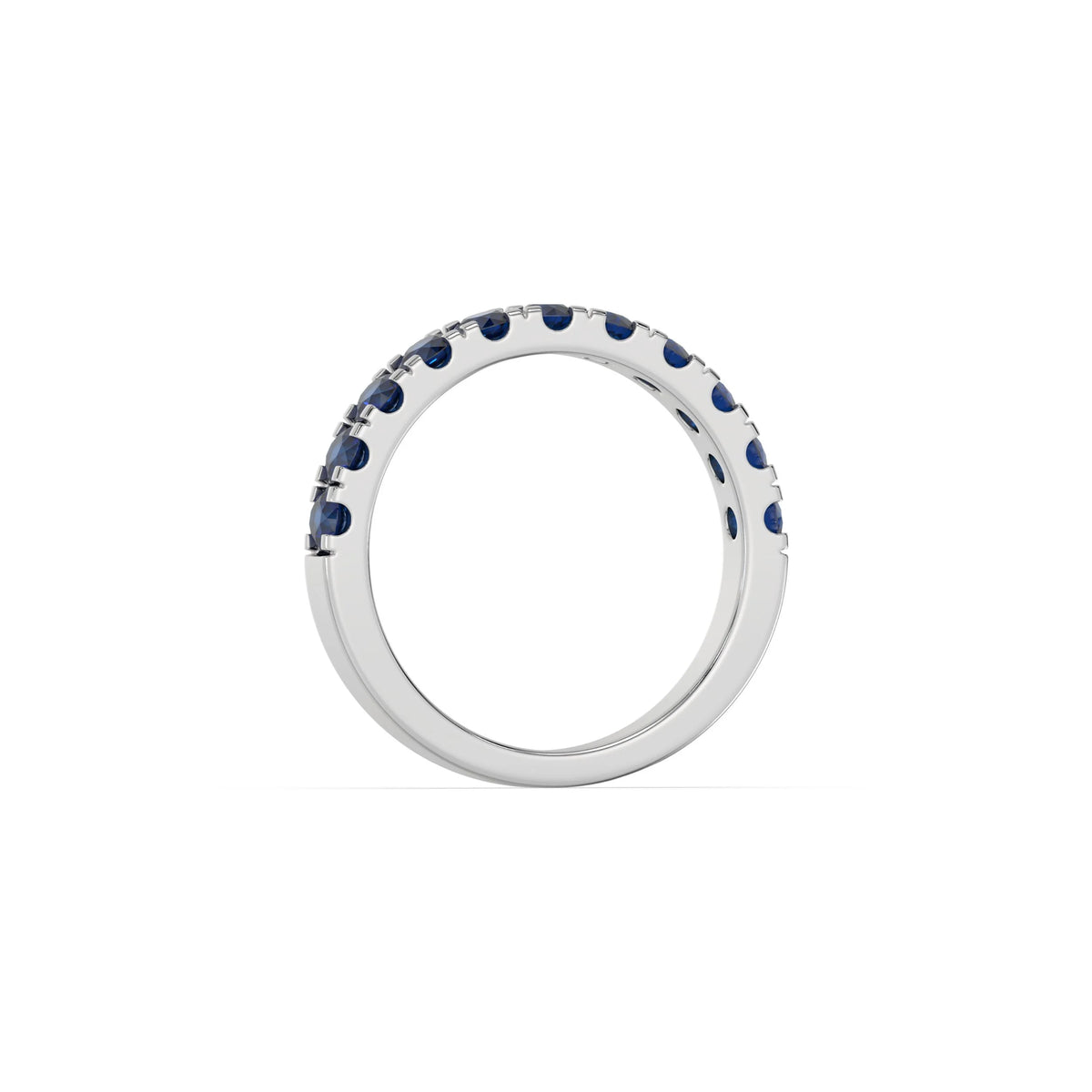 14K White Gold Sapphire Gemstone Eternity Ring
