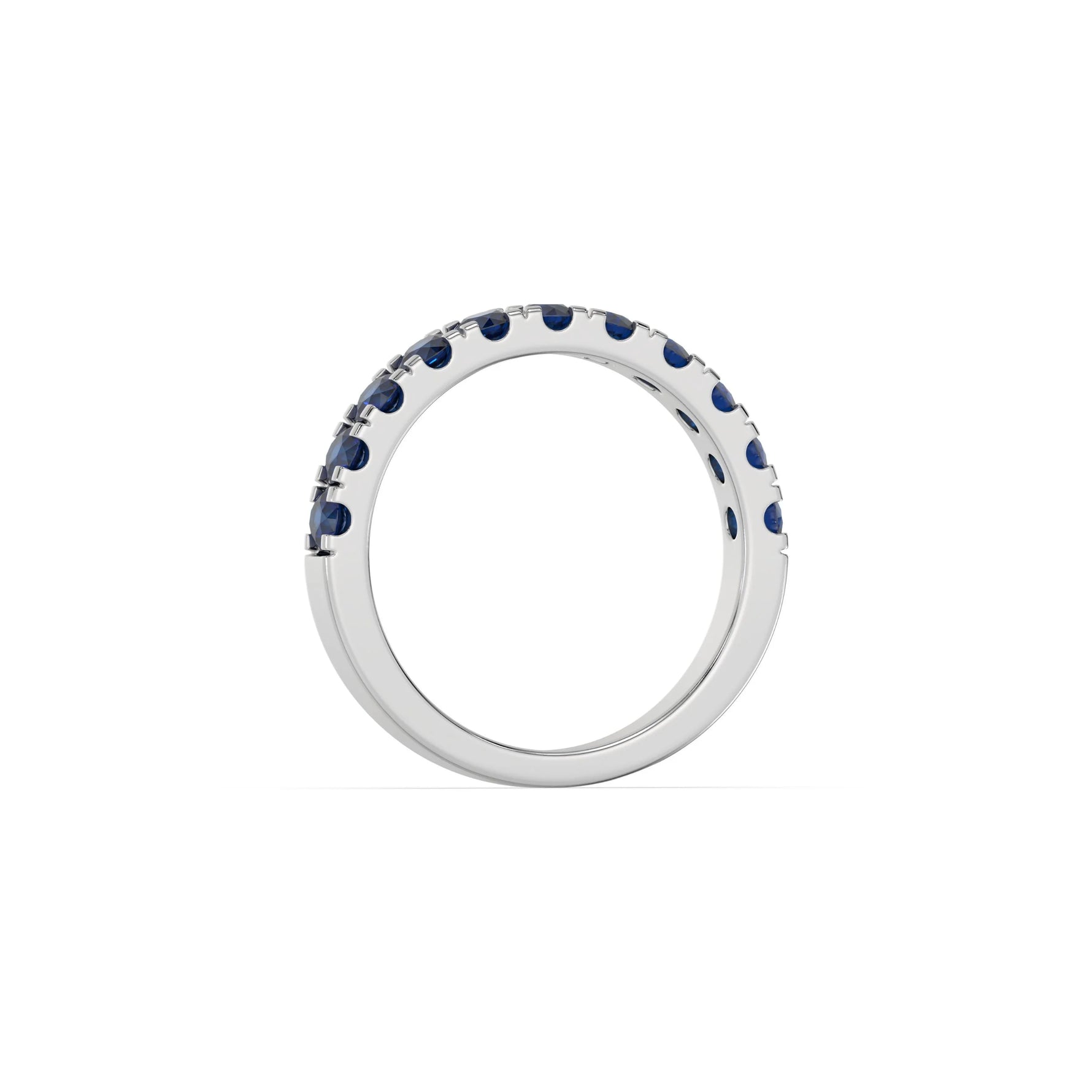 14K White Gold Sapphire Gemstone Eternity Ring