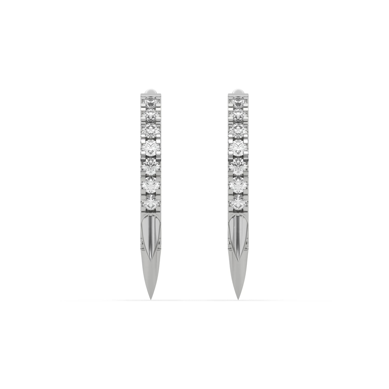 0.33 CT Lab Diamond Spikes Hoop Earrings