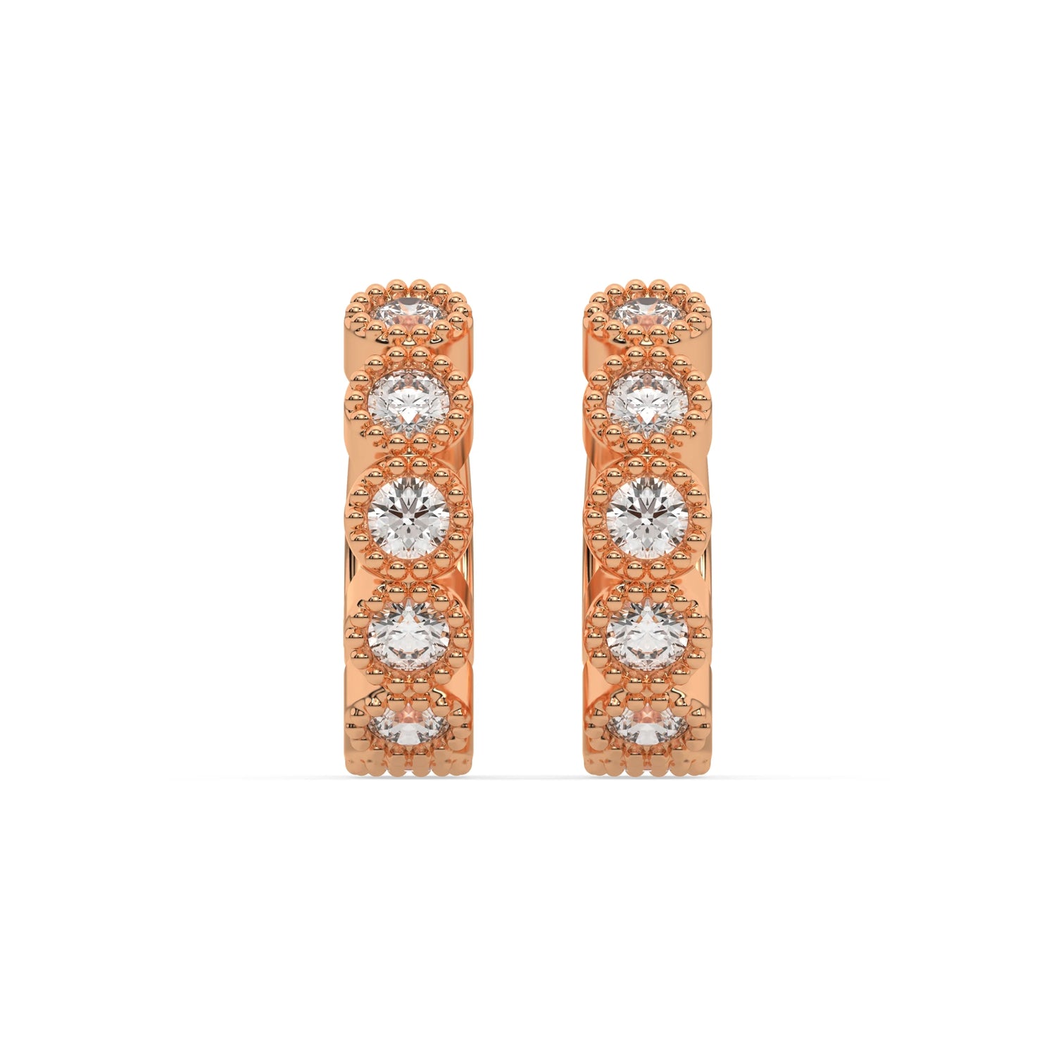 0.33 CT Natural Diamond Hoop Earrings