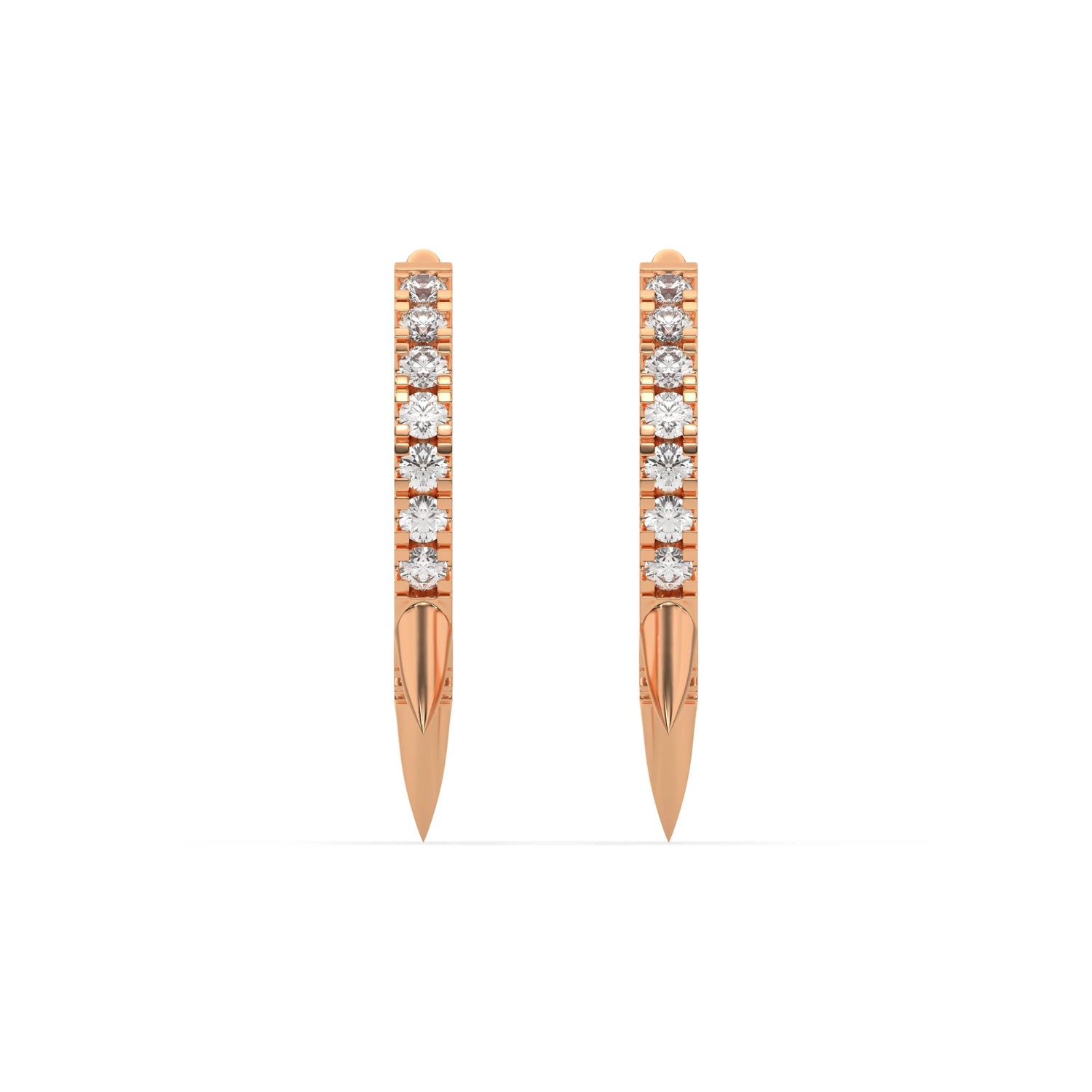 0.33 CT Natural Diamond Spikes Hoop Earrings