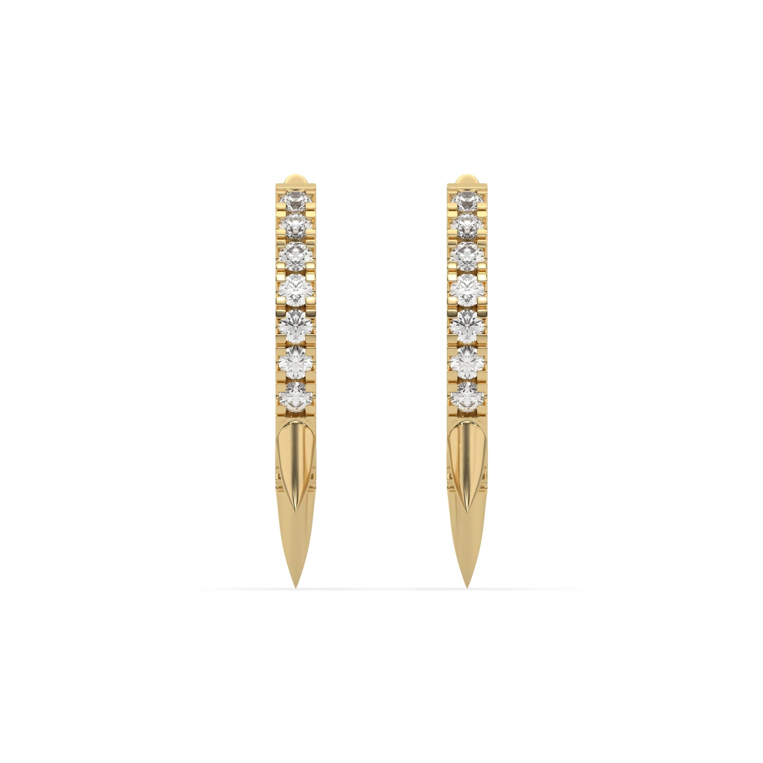 0.33 CT Lab Diamond Spikes Hoop Earrings