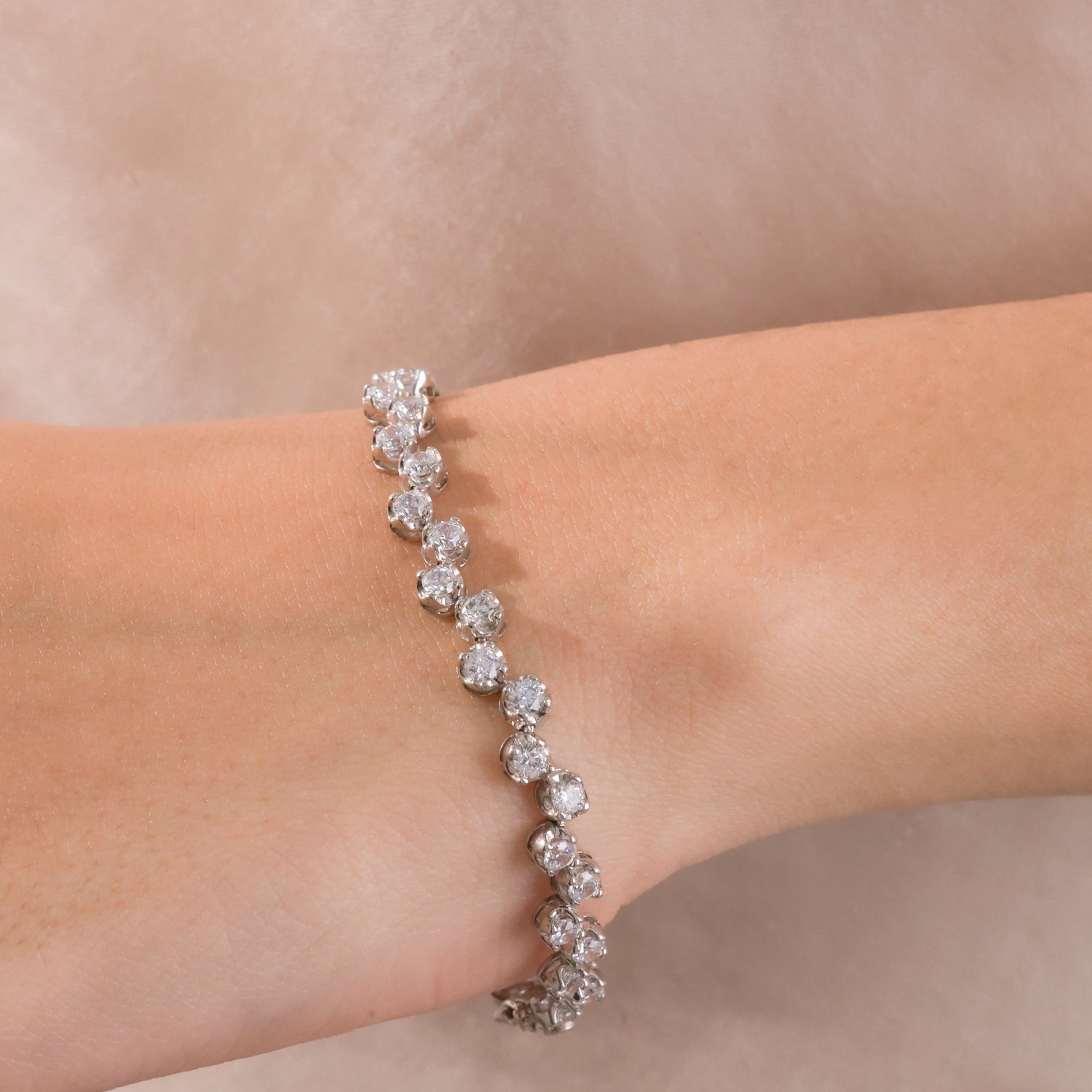 4.07 CT Round Lab Diamond Tennis Bracelet